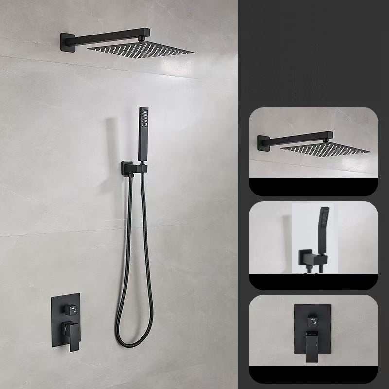 MaxxiBath MB-Black Shower Head with handheld in a sleek black finish for a luxurious rainfall experience
